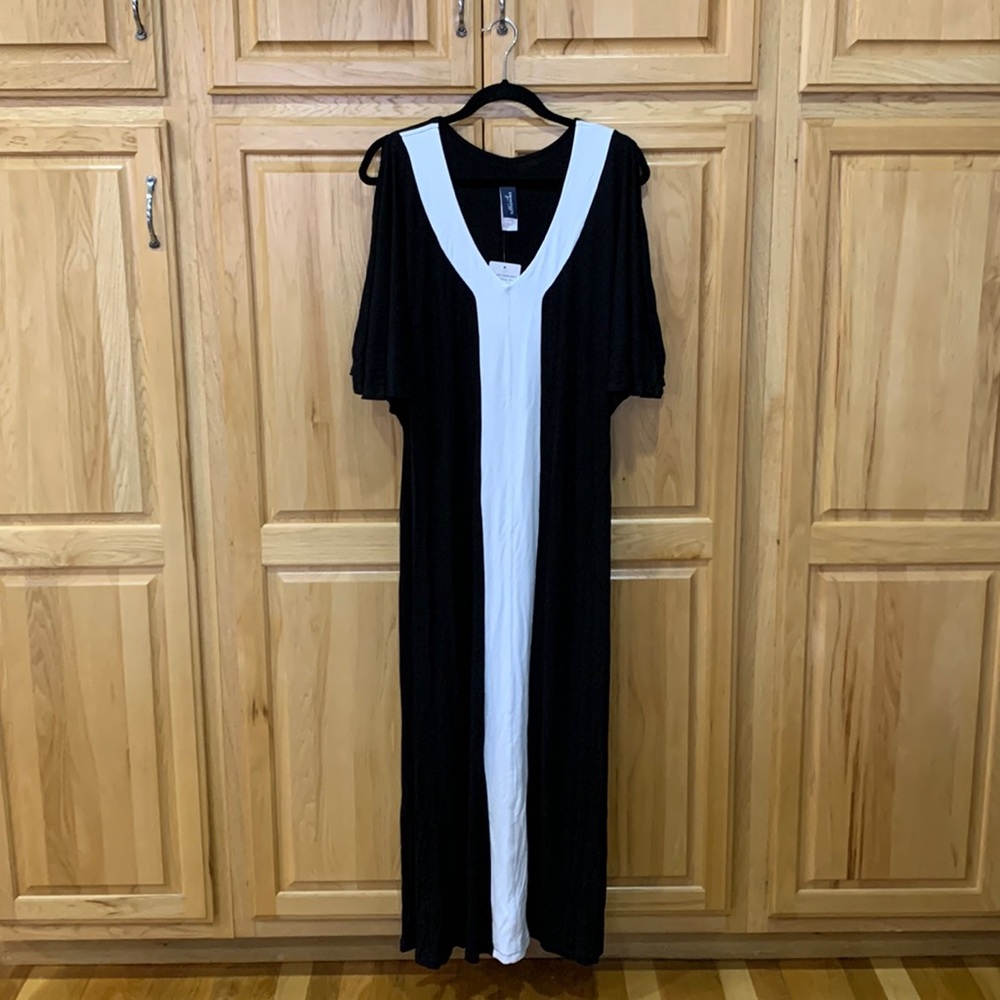 Swimsuits For All black/white maxi dress size 10/12